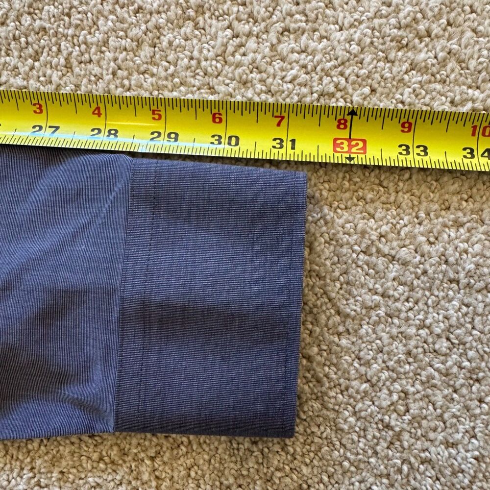 UNTUCKit Orville WF Mens L Slim Fit Wrinkle Free Blue Cotton Button-Up Shirt - Picture 7 of 8